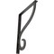 Ekena Millwork Ashford Single, Wrought Iron Bracket, (Single center brace), Antiqued Pewter 1 1/2"W  x 12"D x 15"H BKTM01X12X15SASAPW - alternate 1